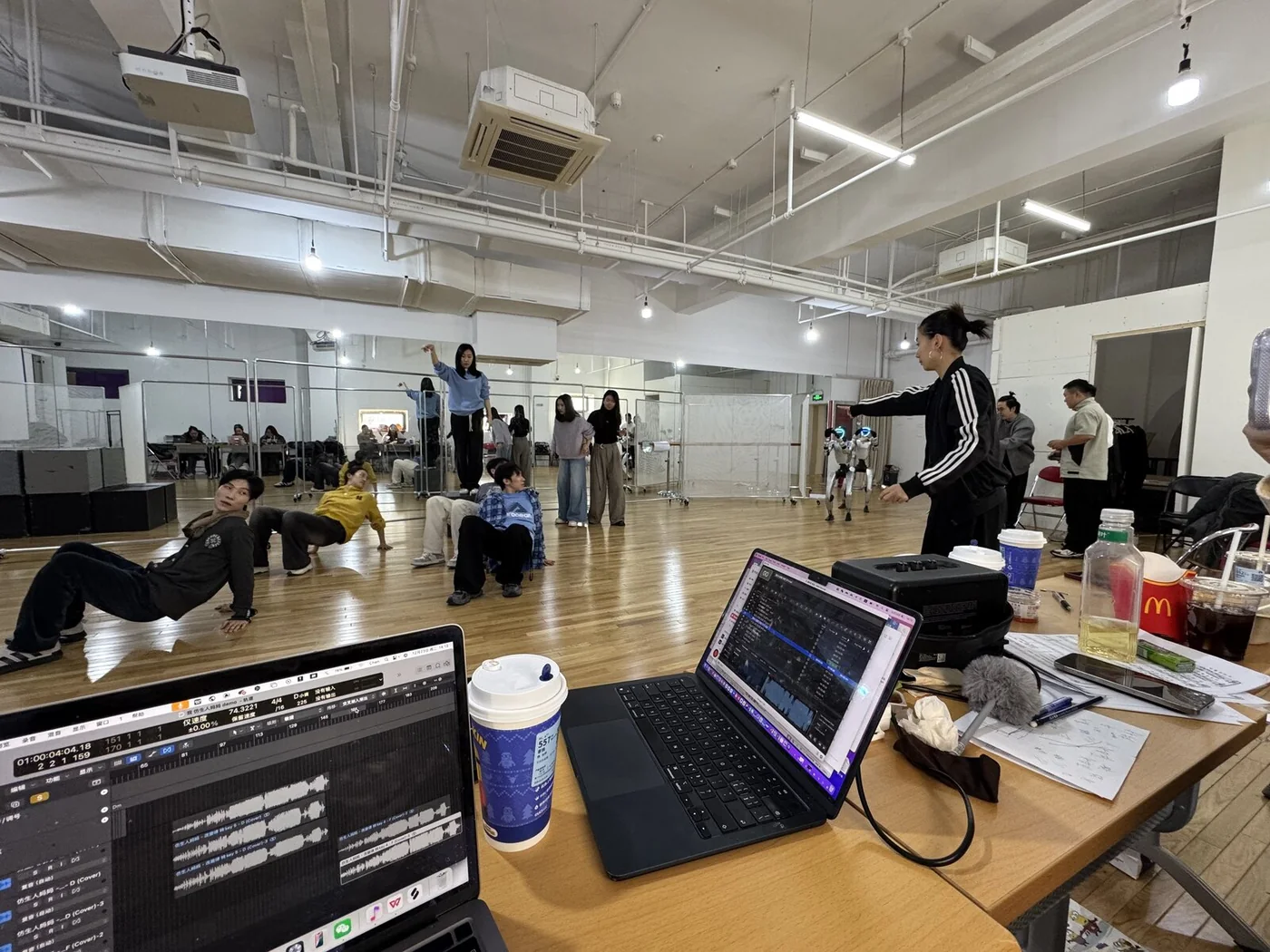 Reincarnated as a Convenience Store: the rehearsal room, with the composer’s laptop and audio interface in the foreground